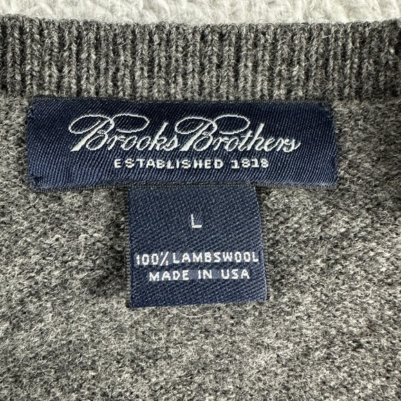 Vintage Brooks Brothers Lambs Wool Sweater Vest Mens Large Golf Preppy USA - Picture 4 of 10